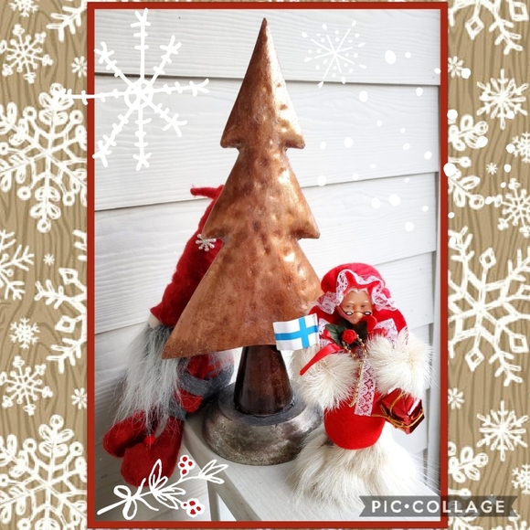 Rustic Metal Shabby Chic Mini Bronze Christmas Tree Home Decor Holiday Accent - Picture 1 of 15